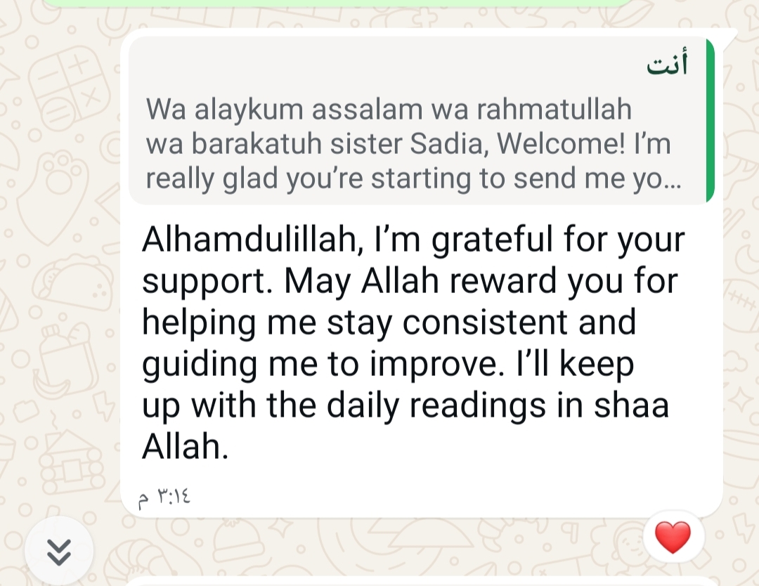 A real thank-you message from a parent to Ayah Academy