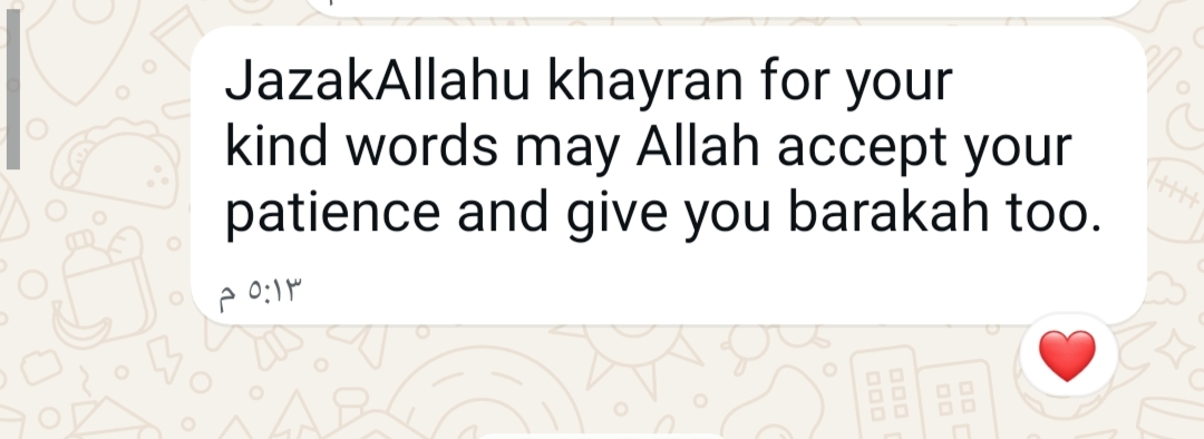 A real thank-you message from a parent to Ayah Academy